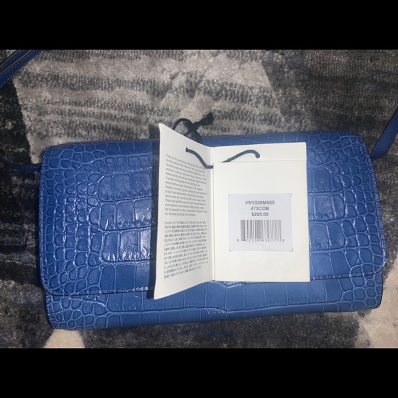 VINCE Croc Embossed Leather Crossbody Bag - Picture 5 of 5